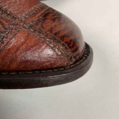 Vintage Sanders Shark Patchwork Cowboy Boots | Exotic | Extra Narrow | 11.5 AA