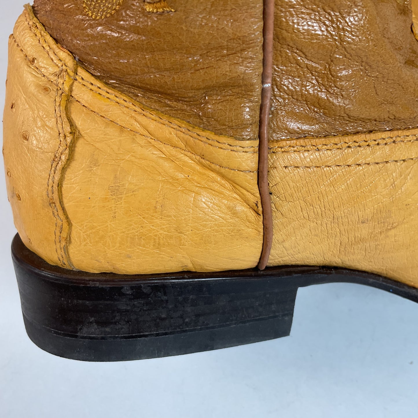 Cuadra Butterscotch Ostrich Quill Cowboy Boots US 10 Exotic