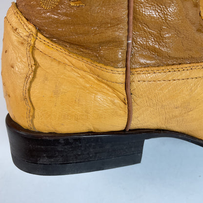 Cuadra Butterscotch Ostrich Quill Cowboy Boots US 10 Exotic