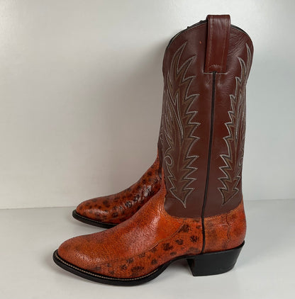 Vintage Longhorn Cowboy Boots | Exotic Wolf Fish | Men’s 9.5 D
