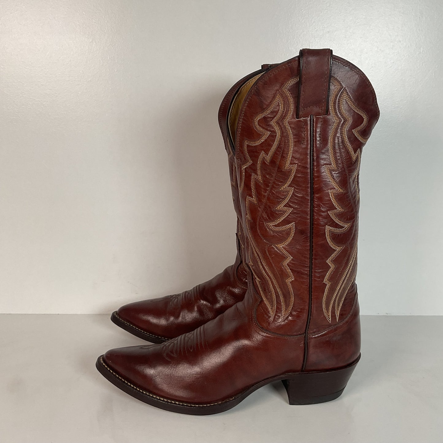 Vintage Justin Marbled Deerlite Cowboy Boots | USA Made | Deer Skin | 8.5 D