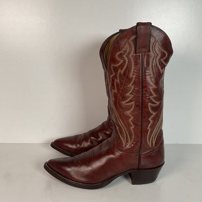 Vintage Justin Marbled Deerlite Cowboy Boots | USA Made | Deer Skin | 8.5 D
