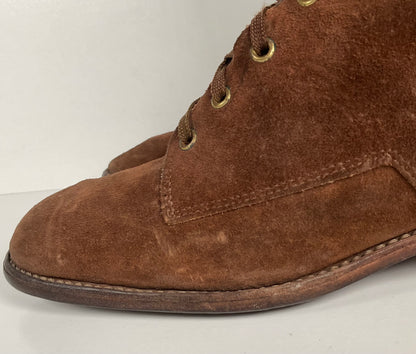 Vintage Tall Suede Lace Up Boots | USA Made | 1960s | Men’s 12 D
