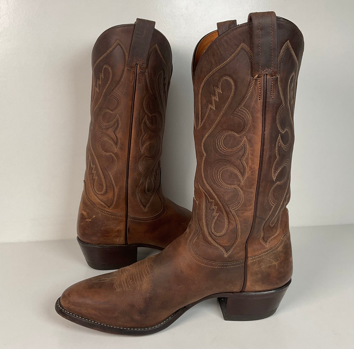 Vintage Tony Lama Cowboy Boots | Bay Apache Cowhide | Men’s 10.5 D