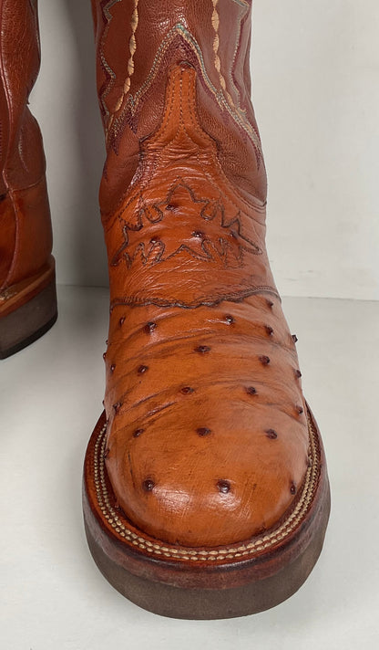 Lucchese 2000 Ostrich Quill Roper Boots | Crepe Sole | Exotic | Women’s 7.5 C