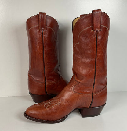 Vintage Tony Lama Chocolate Cow Cowboy Boots | Gold Label | Men’s 11 D