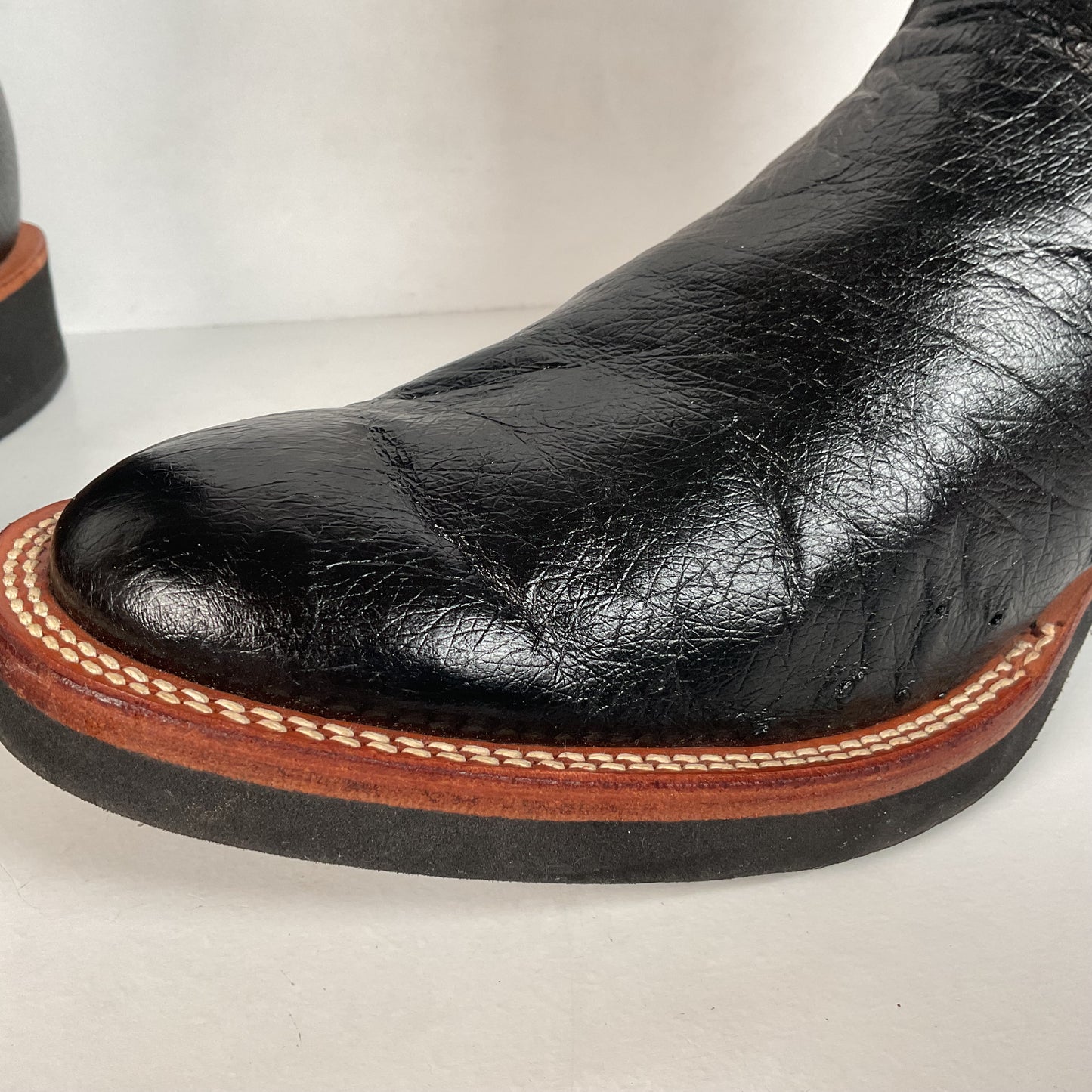 Justin Tekno Crepe | Smooth Ostrich Roper Boots | Exotic | USA Made | Men’s 10 D