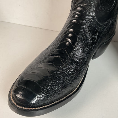 Custom Made Ostrich Leg Cowboy Boots | Lone Star Inlay | Exotic | Men’s 10.5