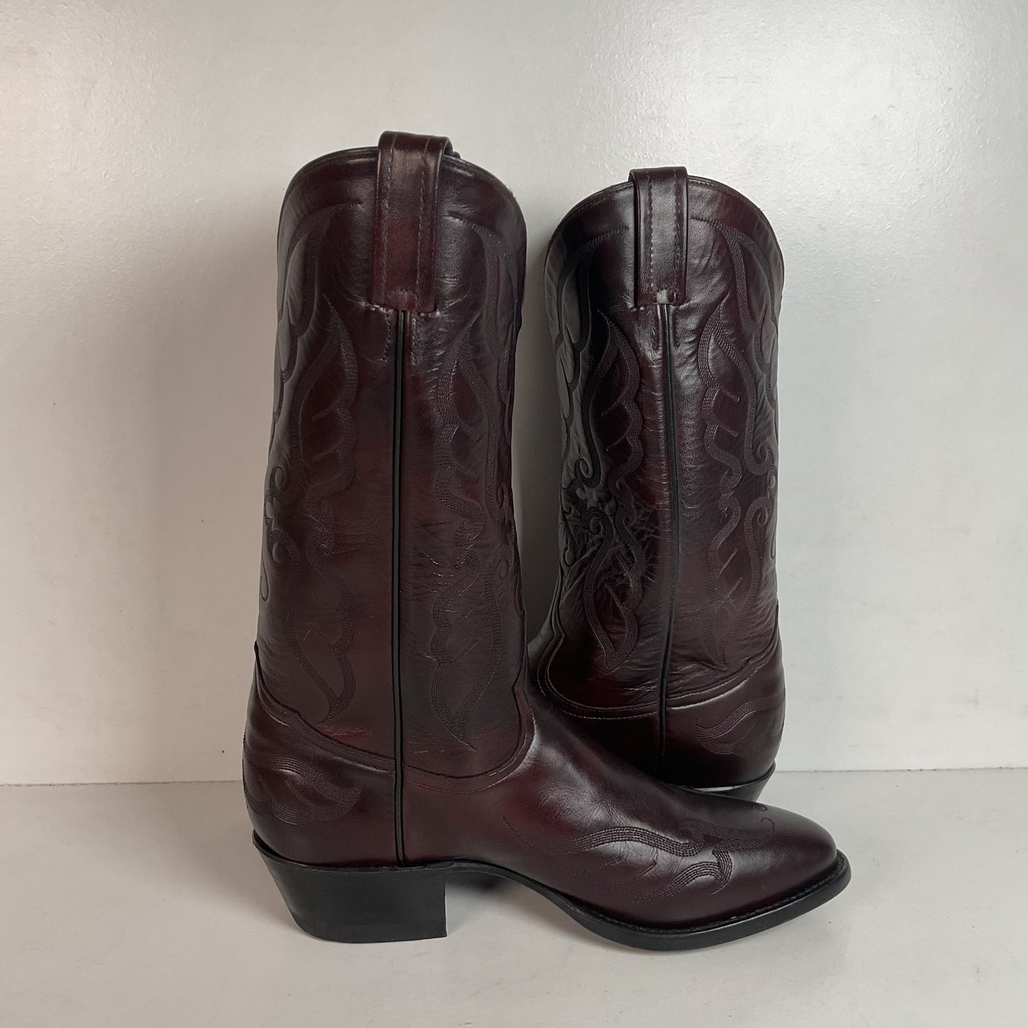 Vintage Tony Lama Cowboy Boots Men’s 9.5 D Black Cherry