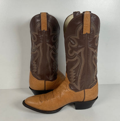 Vintage Panhandle Slim Cowboy Boots | Ostrich Leg & Smooth | Set of (2) | 8 D