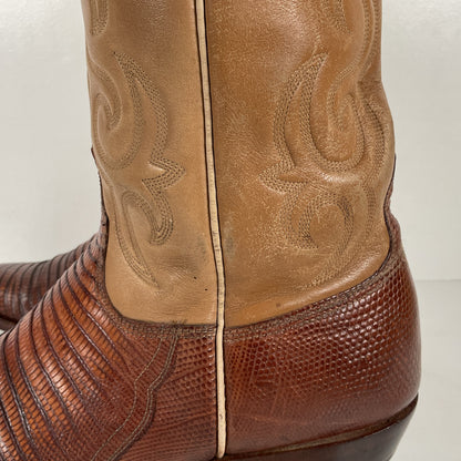 Vintage Lucchese San Antonio Cowboy Boots | Teju Lizard | Narrow | Men’s 9.5 B