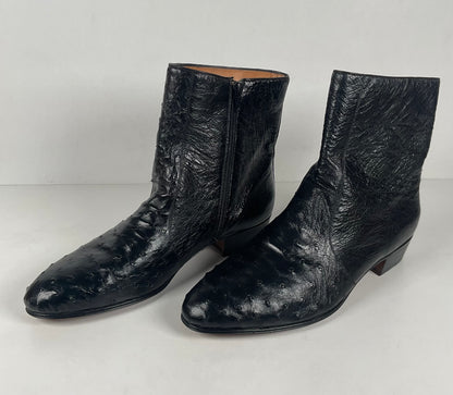 Mezlan for Avventura | Chelsea Zipper Boots | Exotic Ostrich Quill | Men’s 10.5