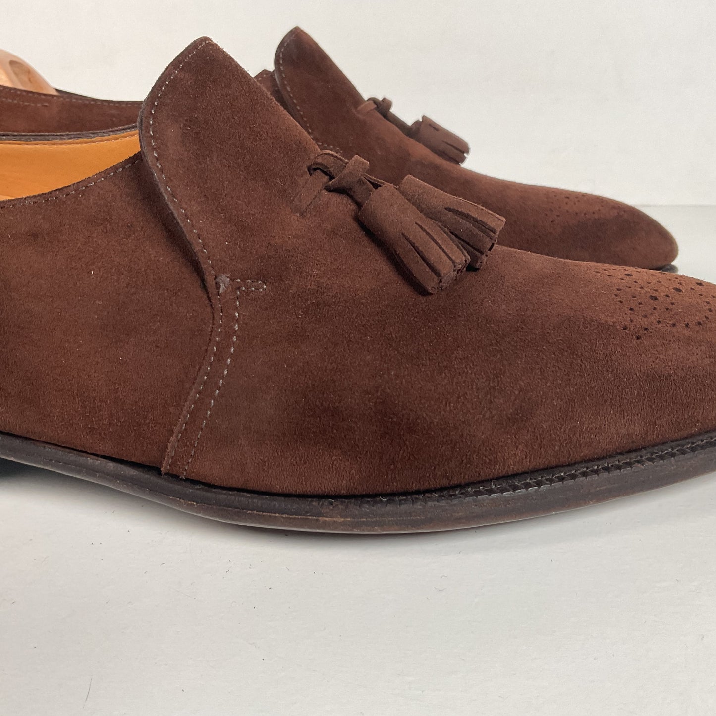John Lobb Suede Tassel Loafers | Madison | UK 7.5 E | US 8.5 D