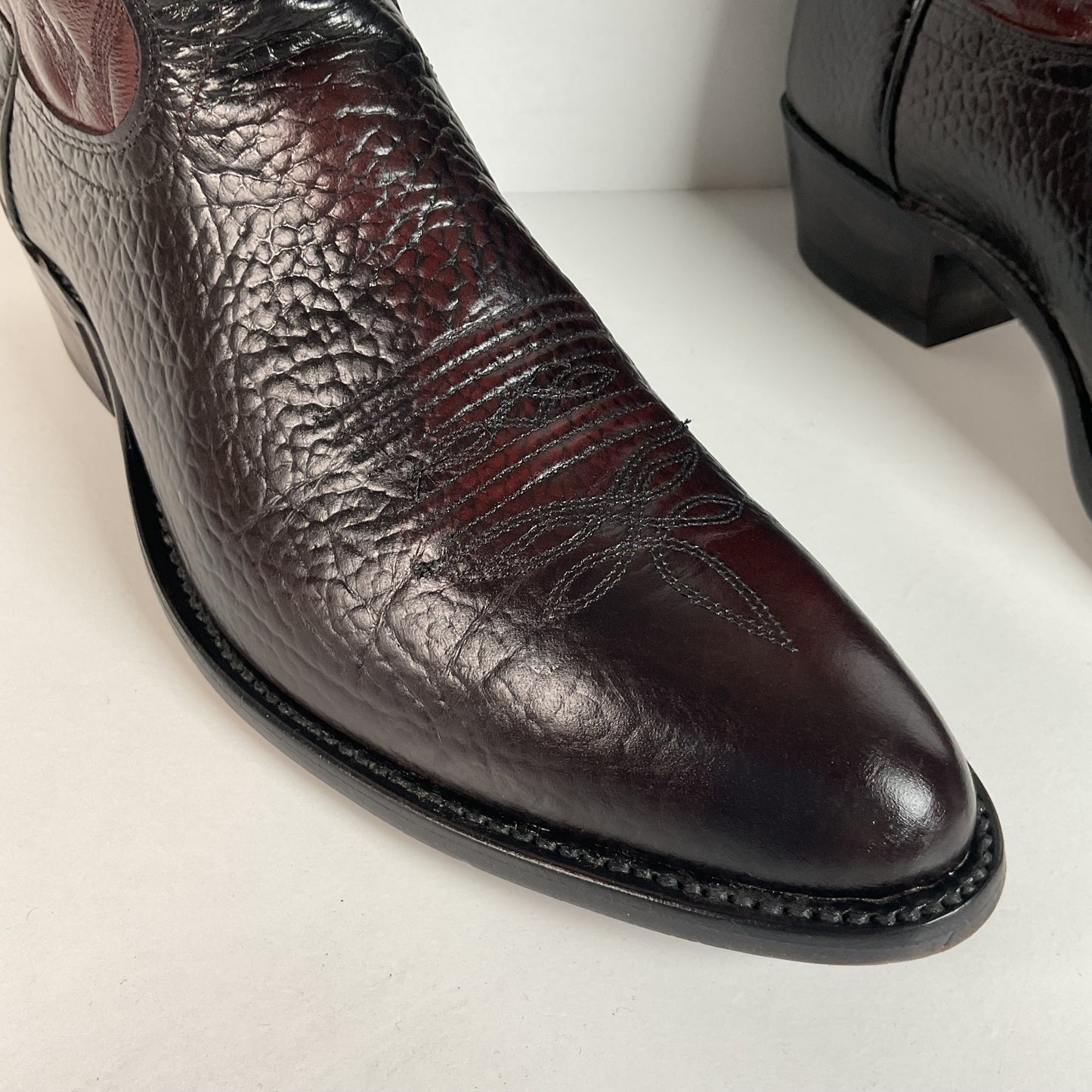 Vintage J. Chisholm Bullhide Cowboy Boots | USA Made | Black Cherry | Men’s 11 D