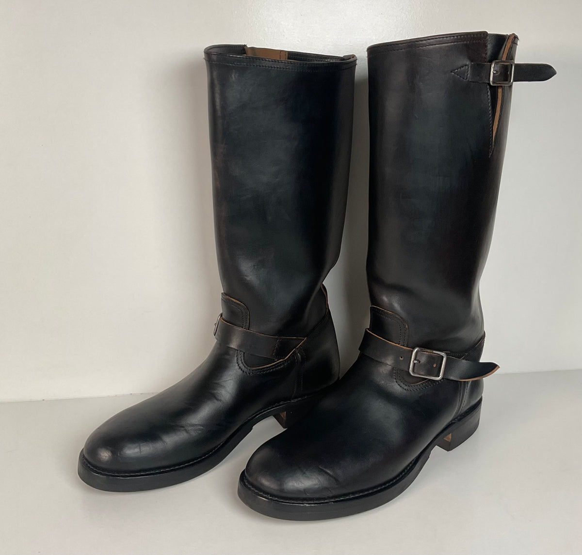 Black Sign Aviator Boots | Horse Hide Engineer | Men’s 10
