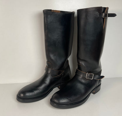 Black Sign Aviator Boots | Horse Hide Engineer | Men’s 10