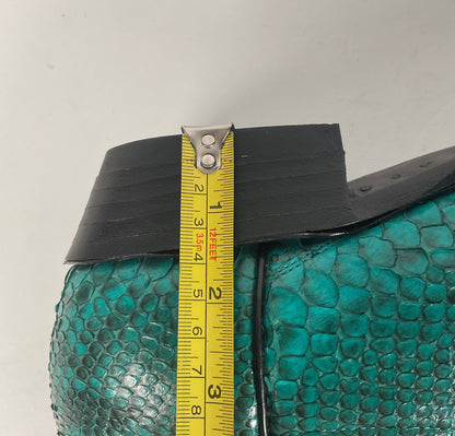 Python Snakeskin Cowboy Boots | Front Cut | Turquoise | Men’s 7.5 | Women’s 8.5