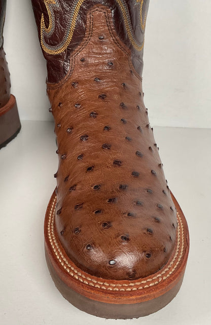 Justin Full Quill Ostrich Quill Roper Boots | Tekno Crepe | USA Made | Men’s 8 D