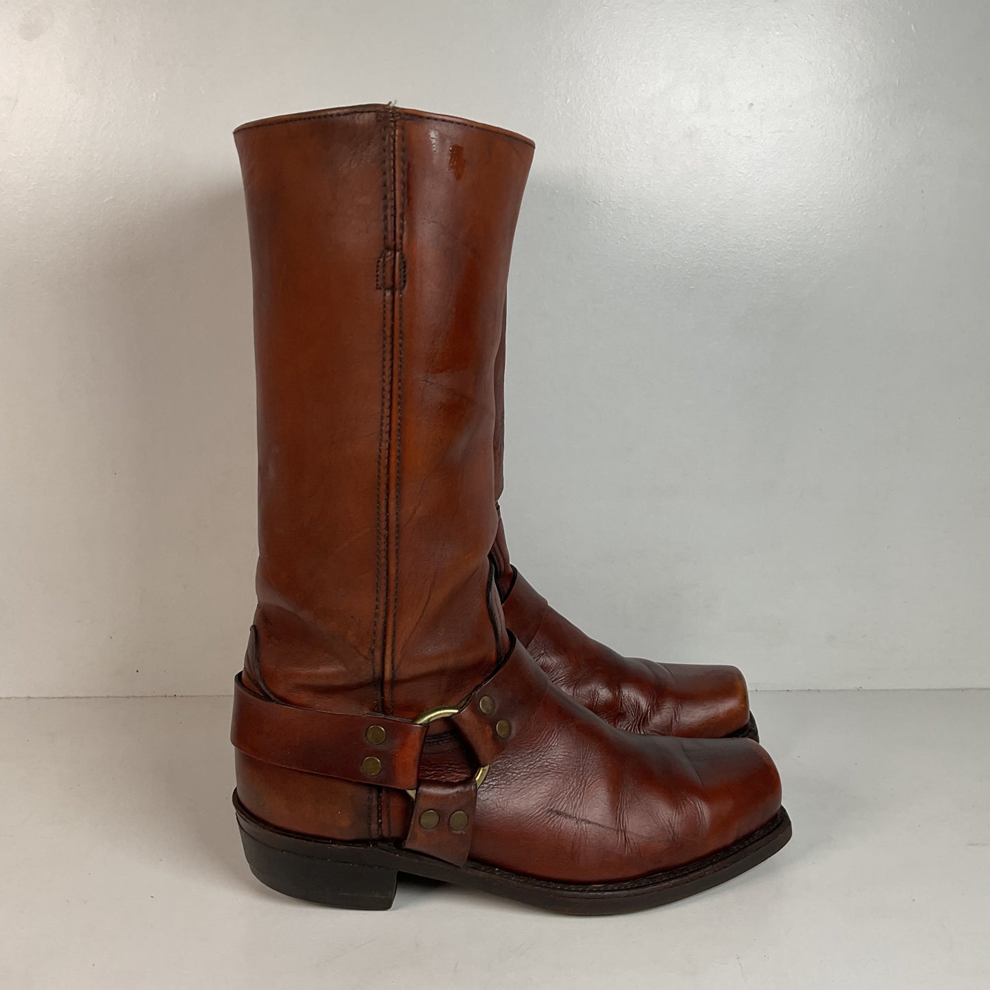 Vintage Frye Black Label Harness Boots 10.5 D USA Made
