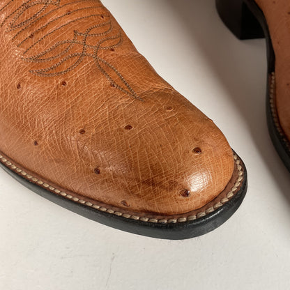 Rios Of Mercedes Smooth Ostrich Cowboy Boots 13 B Exotic USA Made