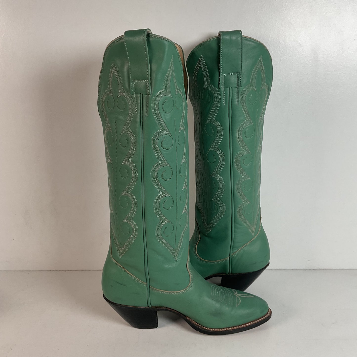 Chris Romero Tall Cowgirl Boots | Sea Foam Green | 6 M