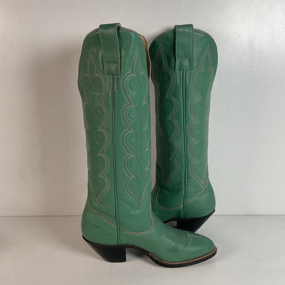 Chris Romero Tall Cowgirl Boots | Sea Foam Green | 6 M