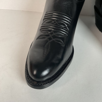 Tony Lama Longhorn Cowgirl Boots | Black Calf | Original Box | Women’s 6 M