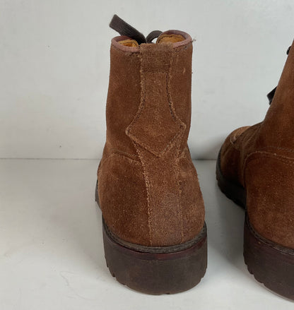Frye Will Suede Lug Boots 11 M USA Made Rough Out