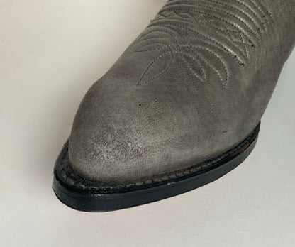 Vintage Dan Post Grey Elk Skin Cowboy Boots 10.5 D USA Made Old Label