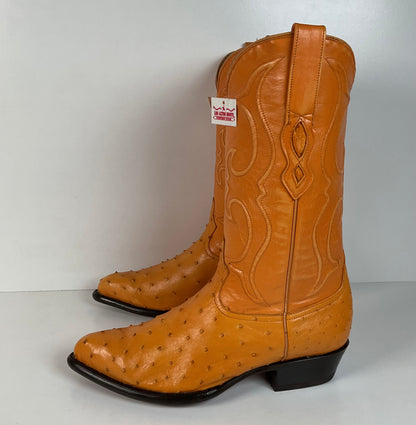 Los Altos Full Quill Ostrich Cowboy Boots | Buttercup | Exotic | Men’s 9.5 EE