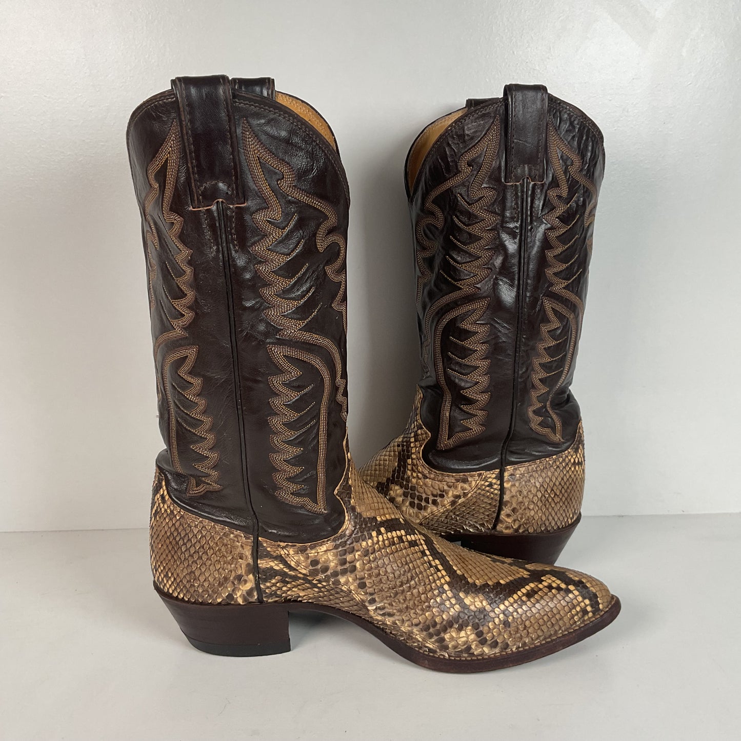 Vintage Justin Python Cowboy Boots | Snakeskin | USA Made | Men’s 10.5 B