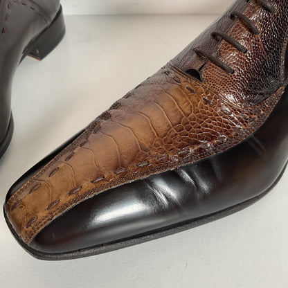 Mezlan Exotic Ostrich Leg Loafer Shoes 9.5 M Recrafted