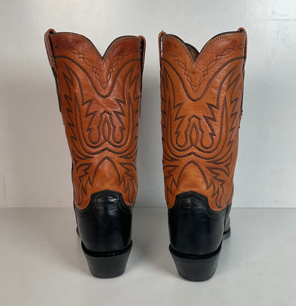 Lucchese 1883 Leather Cowgirl Boots 6.5 B Stitched Rust Brown