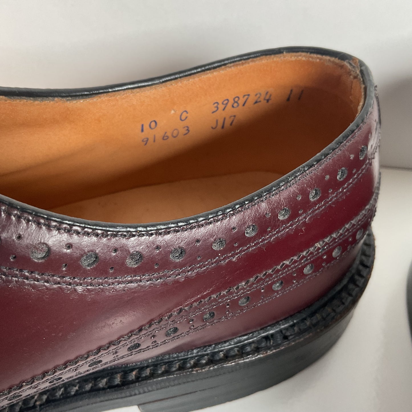Nettleton Vintage Nettleton Cordovan Longwing Derby Shoes 10 C USA Made