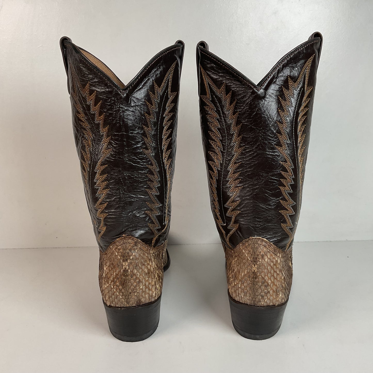 Vintage Abilene Diamondback Rattlesnake Cowboy Boots 10 D USA Made Snakeskin