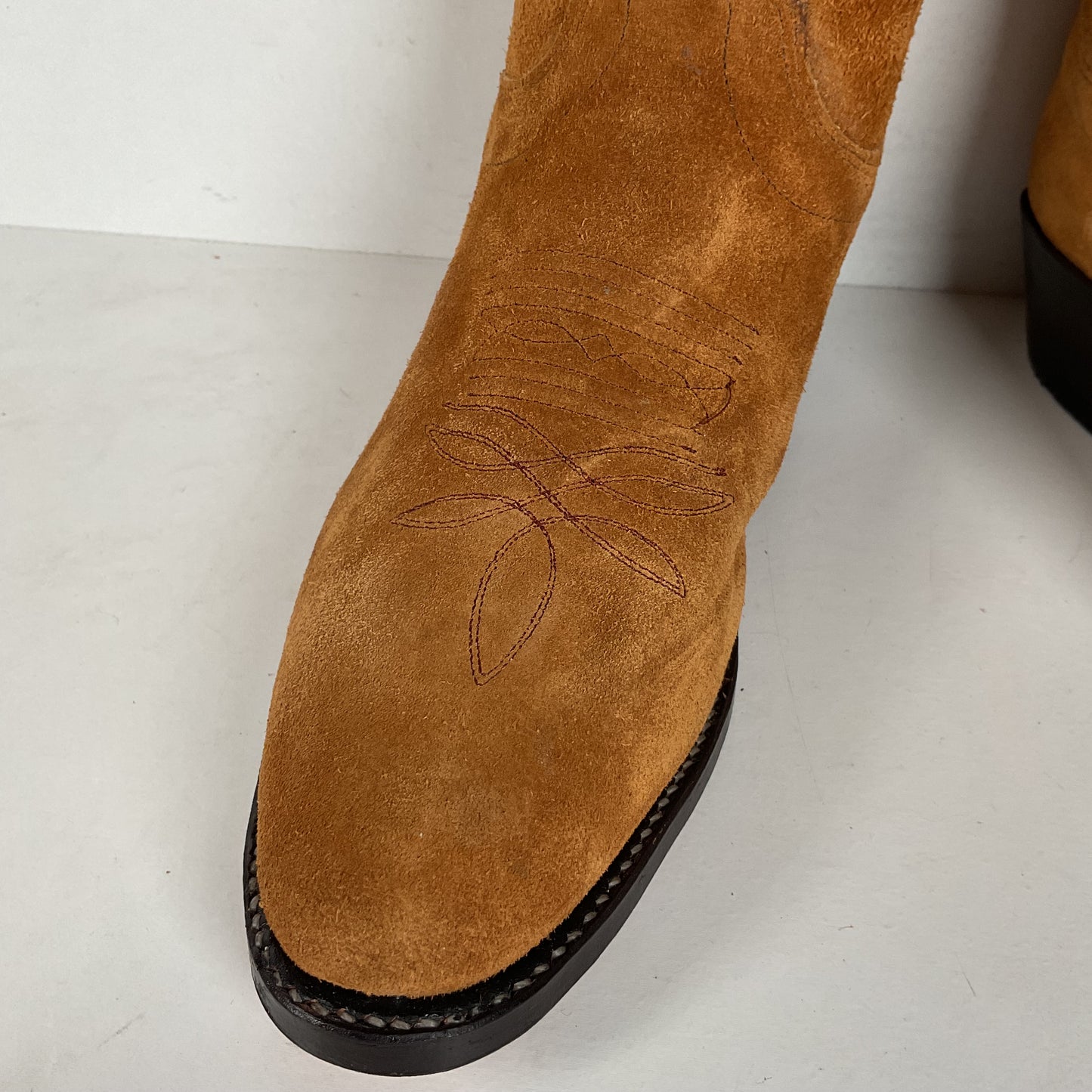 Olathe Full Rough Out Suede Cowboy Boots | USA Made | Men’s 9 B | Women’s 10