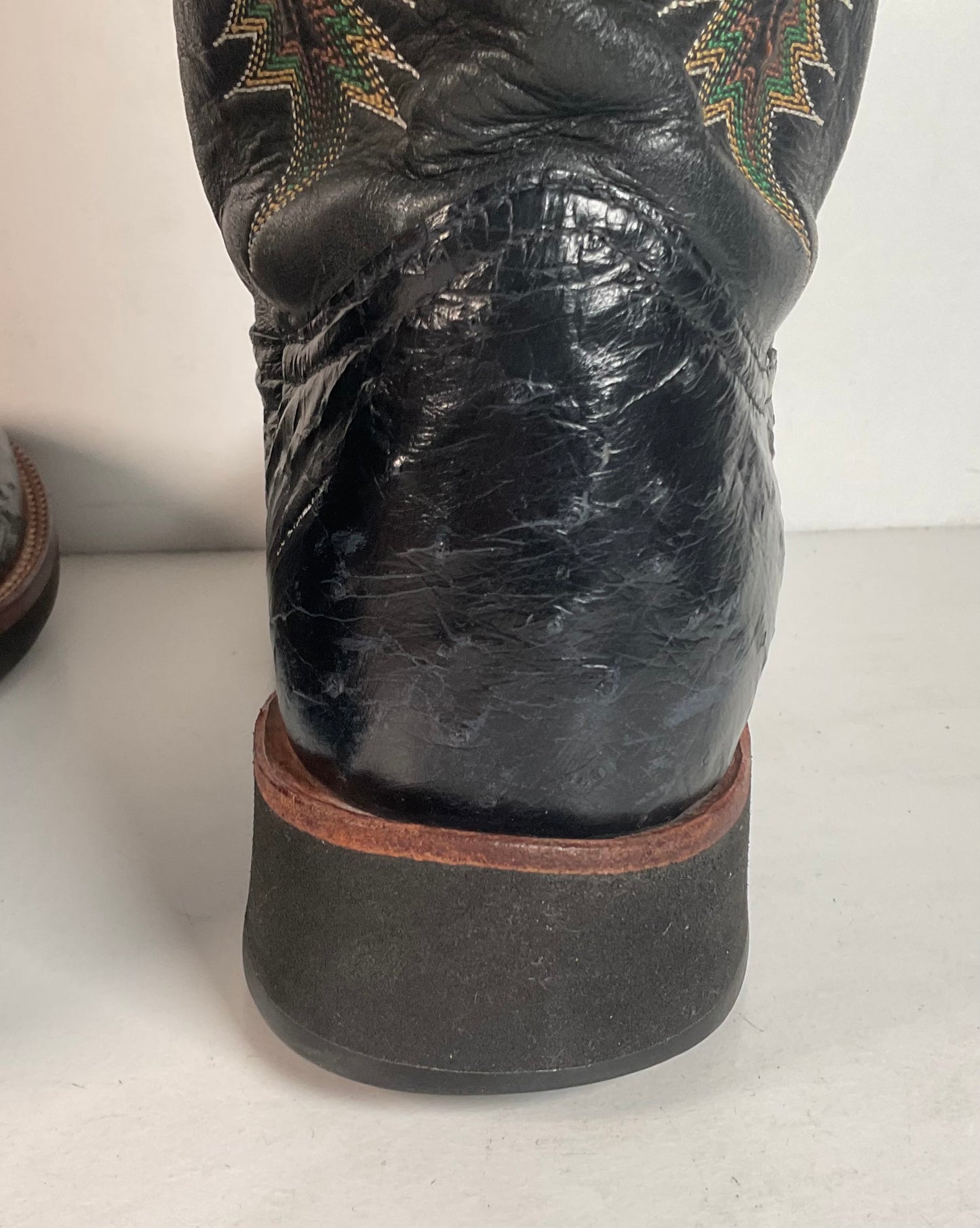 Tony Lama Ostrich Roper Boots | Crepe Sole | USA Made | Men’s 10 D