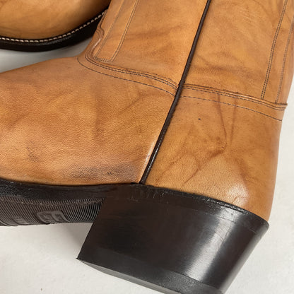 Vintage J. Chisholm Western Work Boots | USA Made | Pecan Taurus | Men’s 10 D