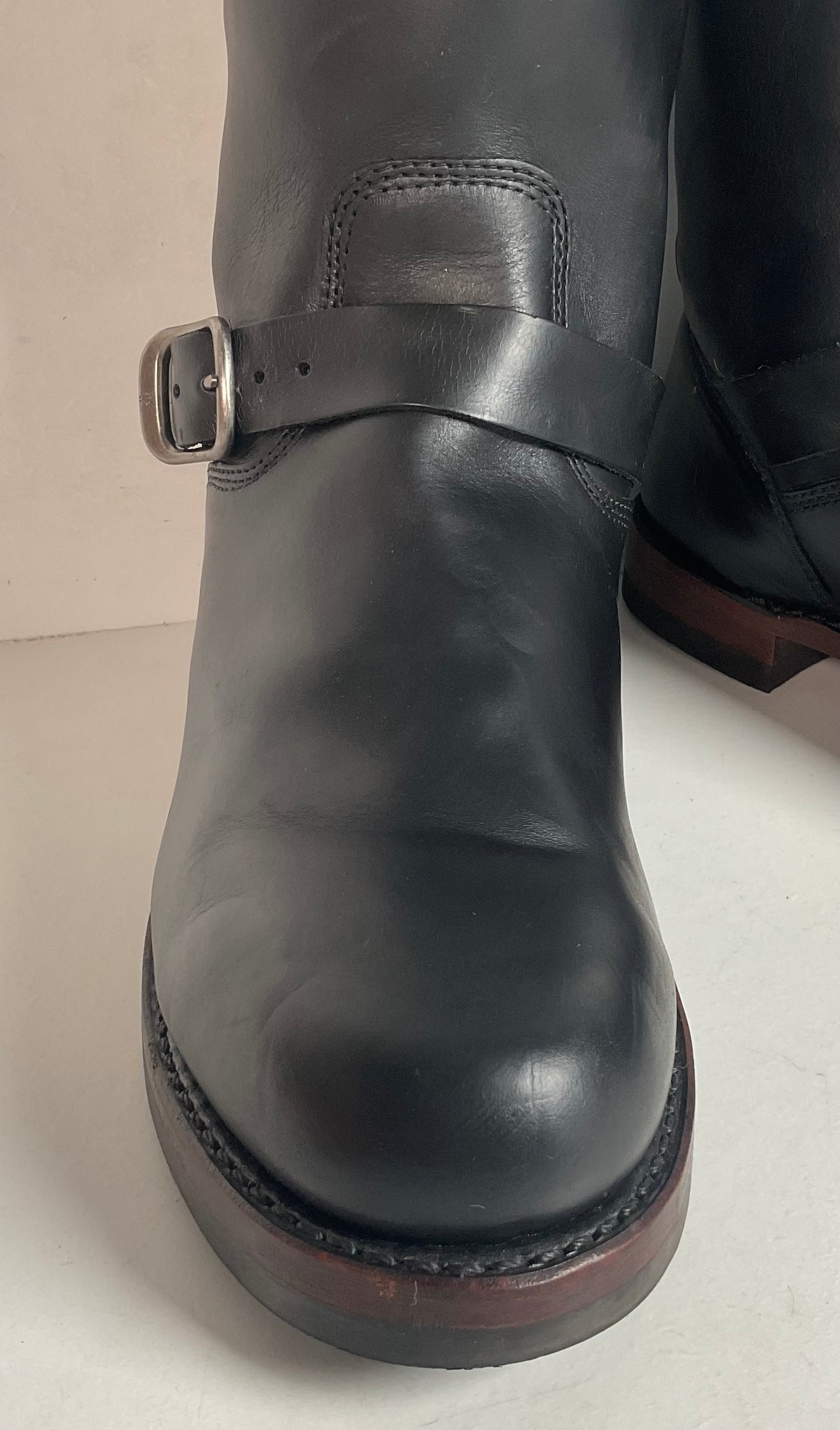 Frye John Addison Engineer Boots 11.5 M USA Made Black Calf