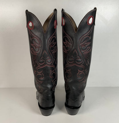 Olathe Tall Buckaroo Boots | Black | Thick Hide | USA Made | Men’s 9.5 D