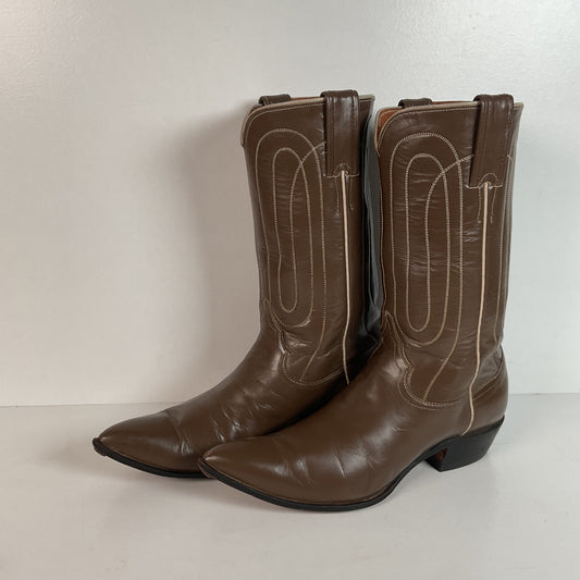 Vintage Justin Cowgirl Boots | Taupe | 1960s-1970s | USA Made | 7.5 B