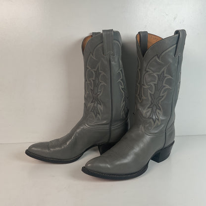 Vintage Grey Tony Lama Grey Cowboy Boots 11 D Gold Label USA Made