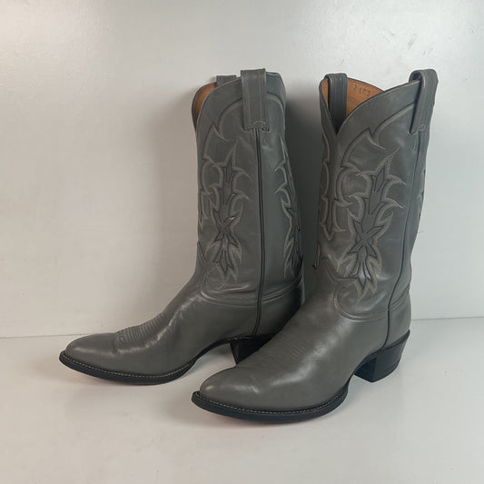 Vintage Grey Tony Lama Grey Cowboy Boots 11 D Gold Label USA Made