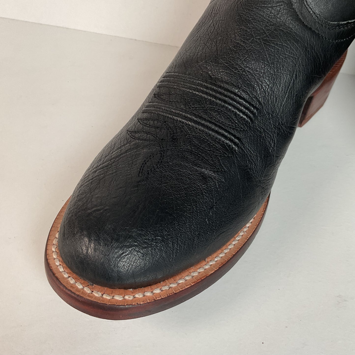 R. Watson Smooth Ostrich Cowboy Boots | Exotic | Black | Men’s 9 D