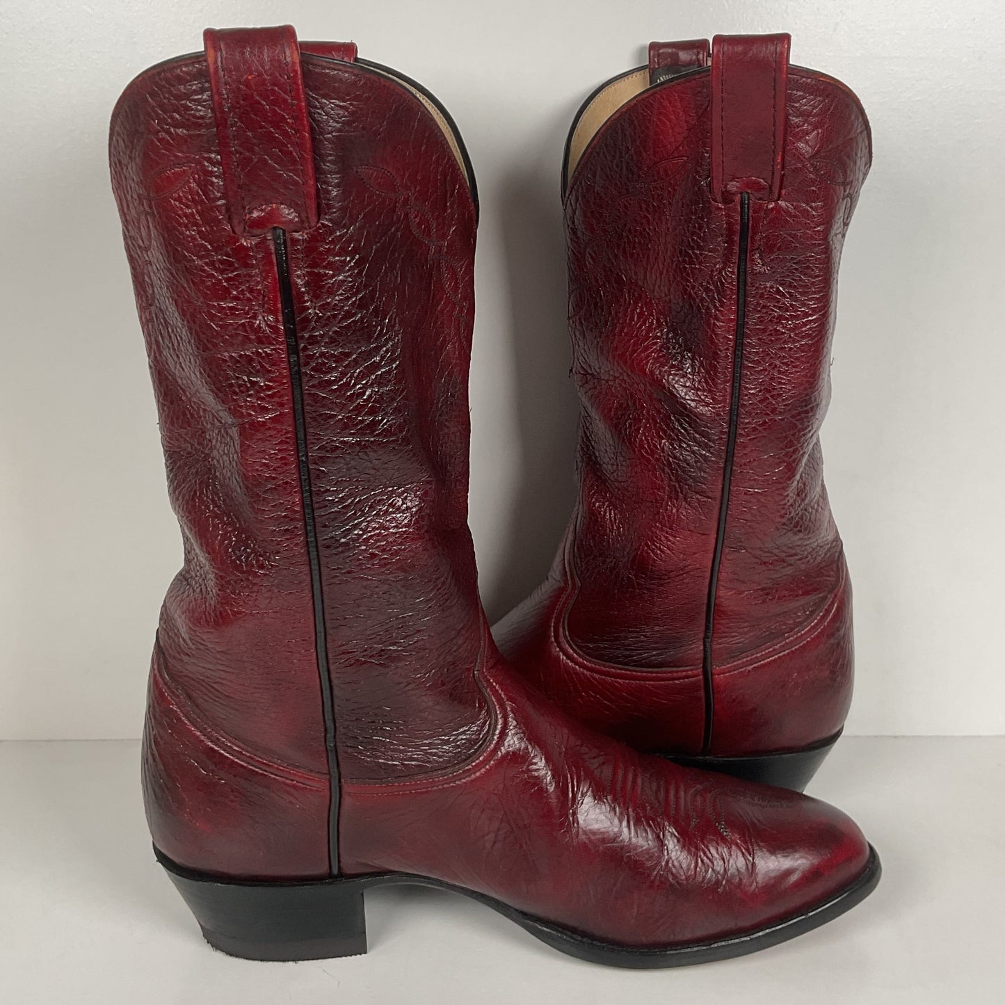 Vintage Larry Mahan Oxblood Cowboy Boots | Soft Buckskin | Men’s 10.5 EE