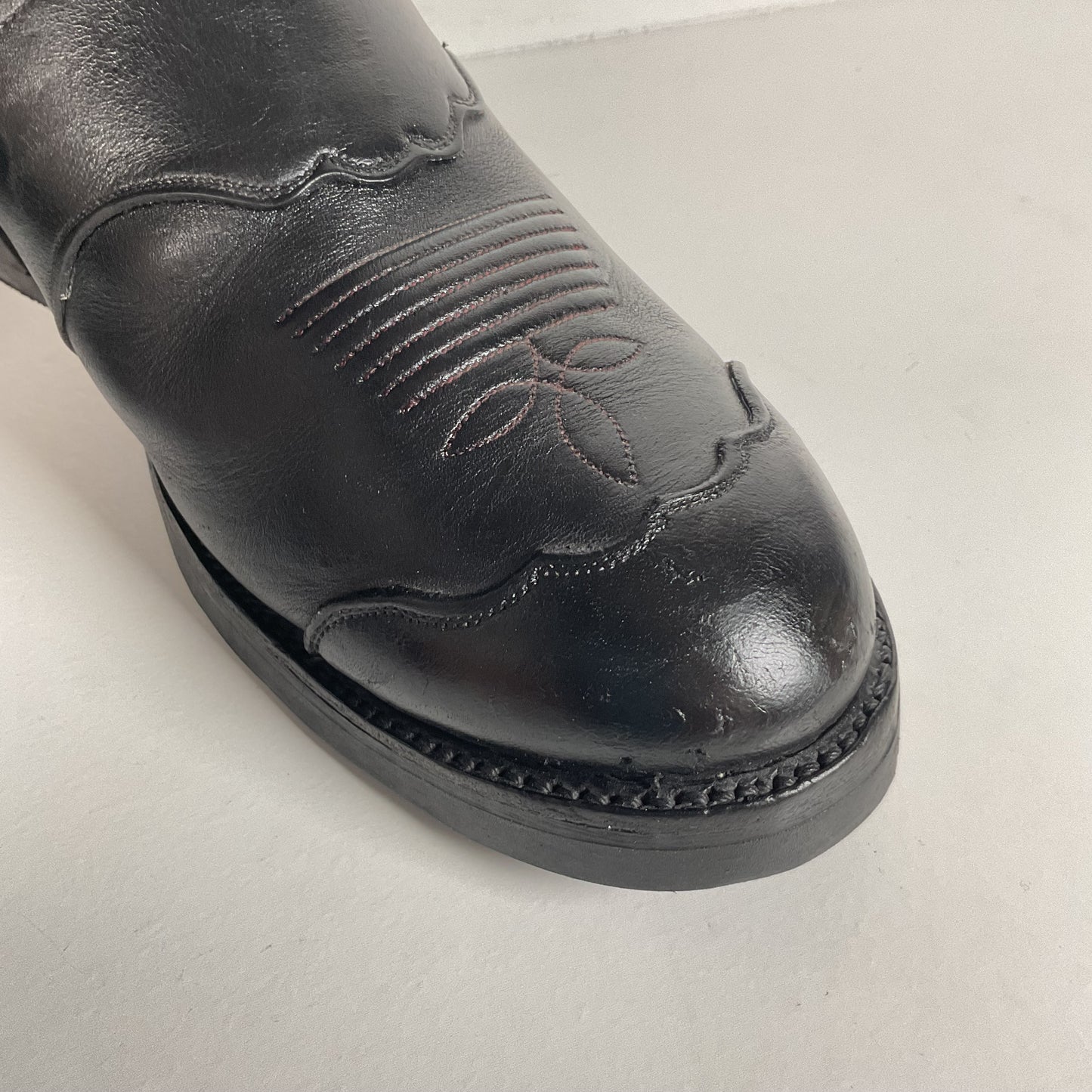 Olathe Tall Buckaroo Boots | Black | Thick Hide | USA Made | Men’s 9.5 D