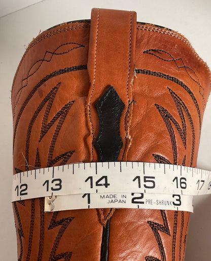 Lucchese 1883 Leather Cowgirl Boots 6.5 B Stitched Rust Brown
