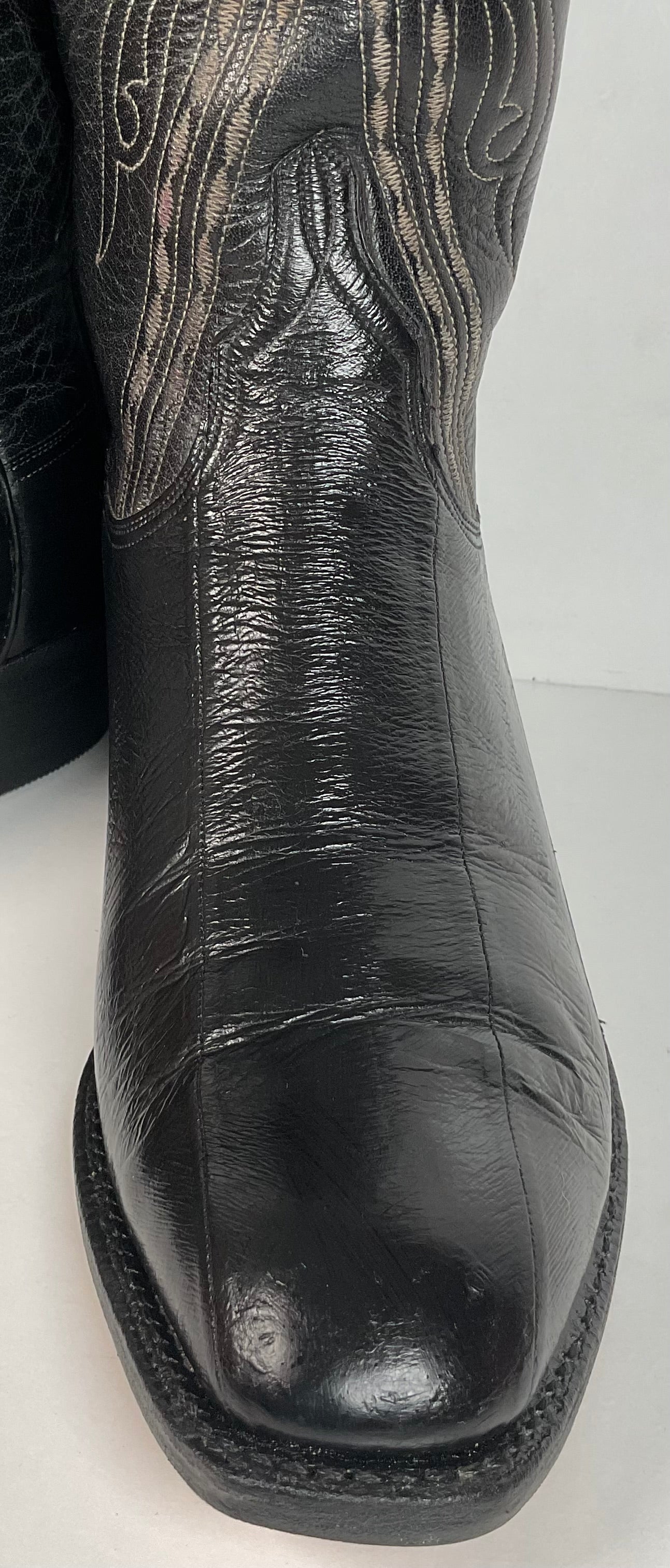 Lucchese San Antonio Exotic Eel Cowboy Boots 9 B Vintage French Toe