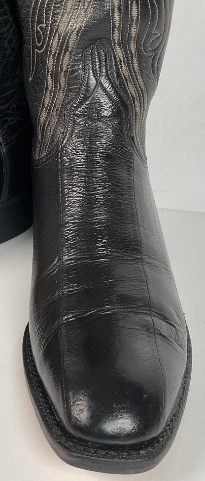 Lucchese San Antonio Exotic Eel Cowboy Boots 9 B Vintage French Toe