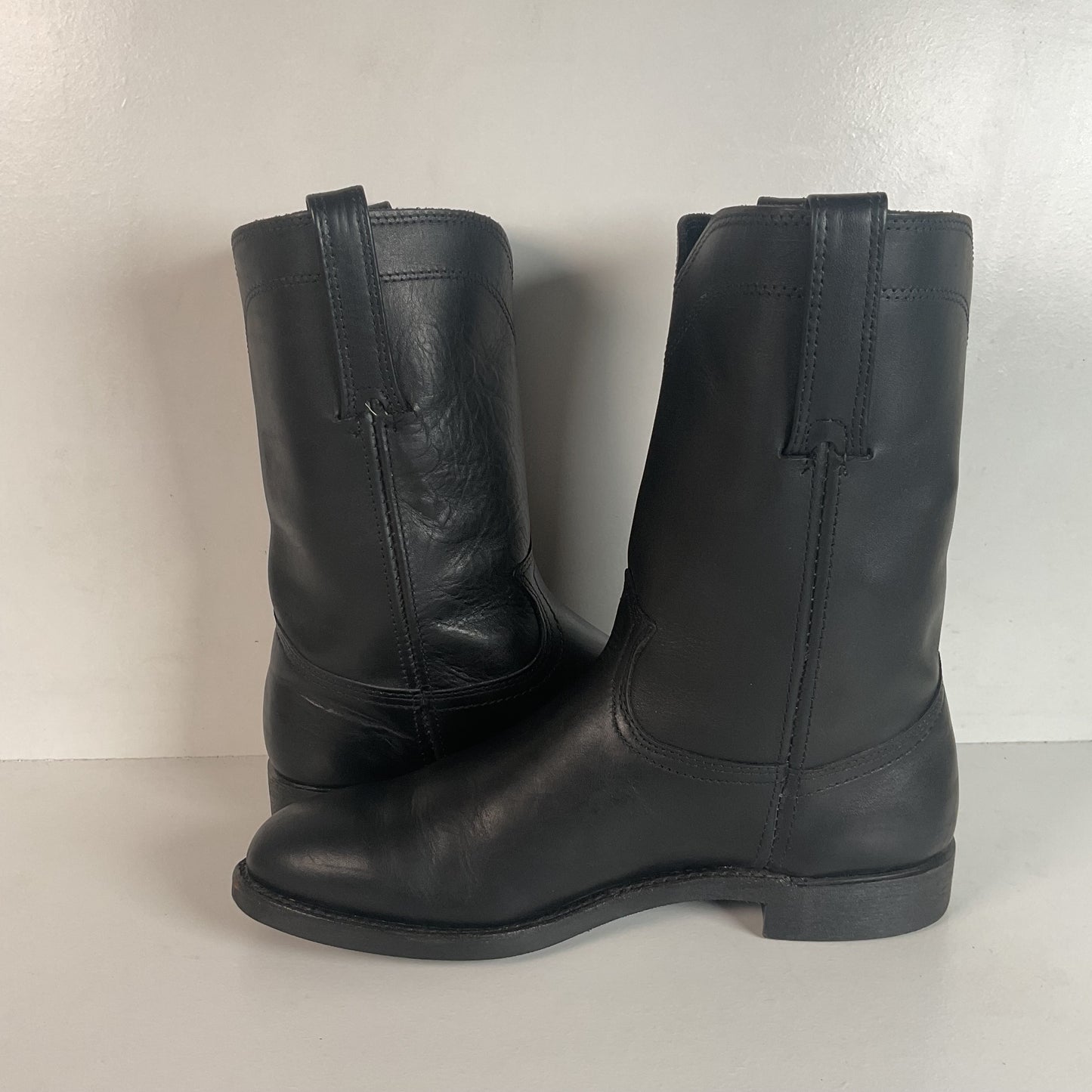 Frye Pull On Motorcycle Boots Men’s 8.5 M | Women’s 9.5 USA Made Soft Toe Roper